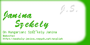 janina szekely business card